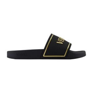 Rubber Embossing Versace Slides - Versace - Synthetic - Black